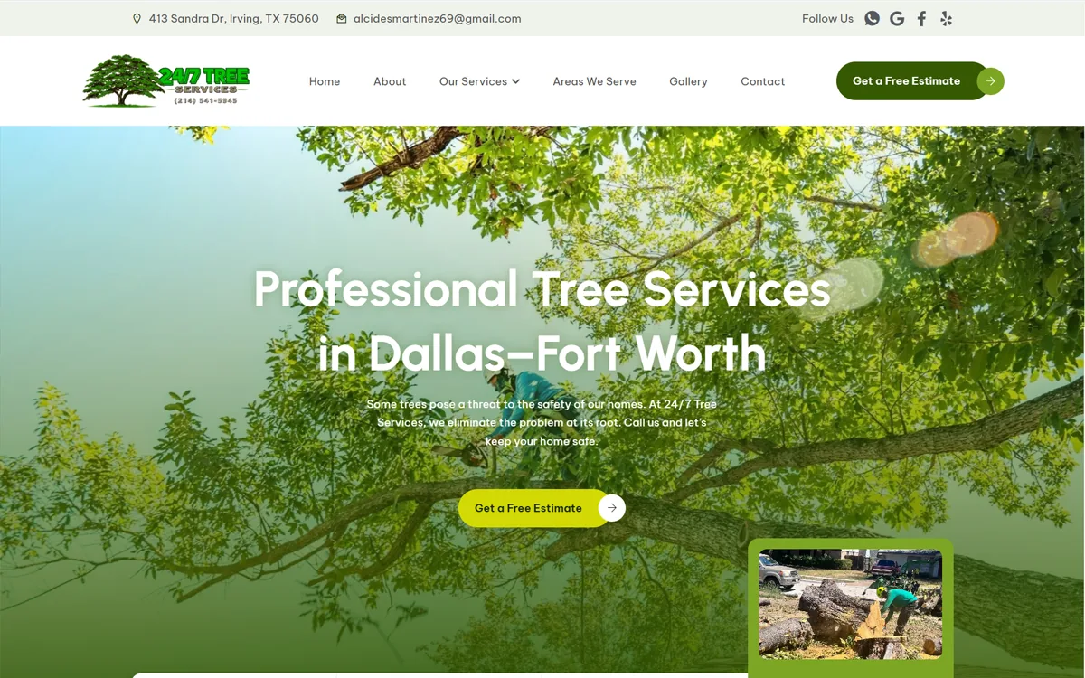 Captura del sitio web de 24/7 Tree Services